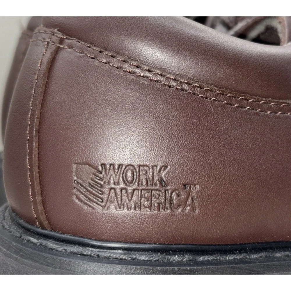 NEW Work America Responder Service Oxford Men's Size 9.5D‎ Brown Leather Lace Up